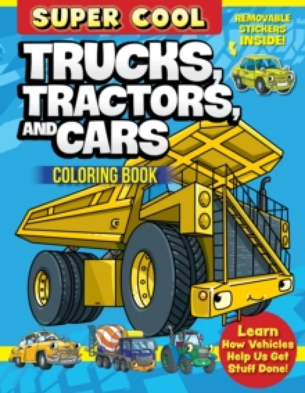 Image of Matthew Clark Super Cool Trucks, Tractors, and Cars Coloring Book Multi unisex