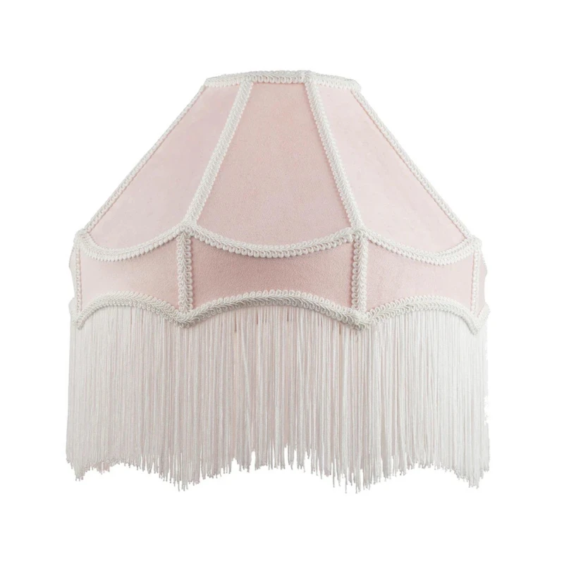 Image of K Living Tassle 10" Pink Traditional Shade with Tassels Pink unisex One Size
