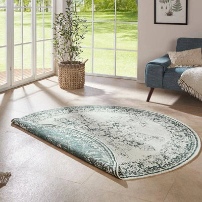 Image of The Rugs Borbon Reversible Indoor Outdoor Rug Flatweave Polypropylene Design In Green