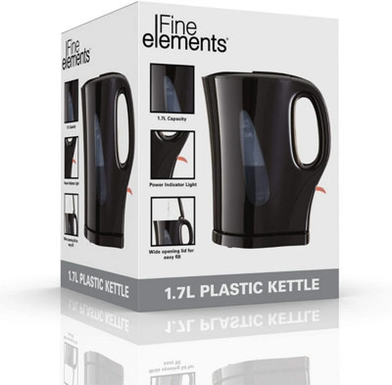 Image of Generic 1.7 Litre Black Plastic Kettle