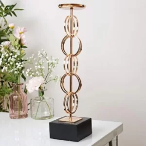 image of Estella Rose Gold Finish Metal Candle Holder 41.5cm