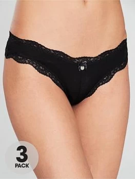 Image of Boux Avenue Boux Avenue Tatiana Brazilian Brief 3 Pack, Black, Size 10, Women