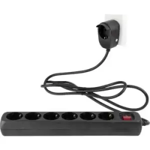 Image of REV 0012692514 Power strip (+ switch) 6x Black PG connector