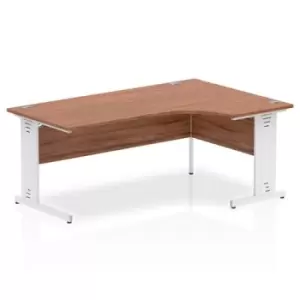 image of Dynamic Impulse 1800mm Left Crescent Desk Walnut Top White Cable Managed Leg MI002148