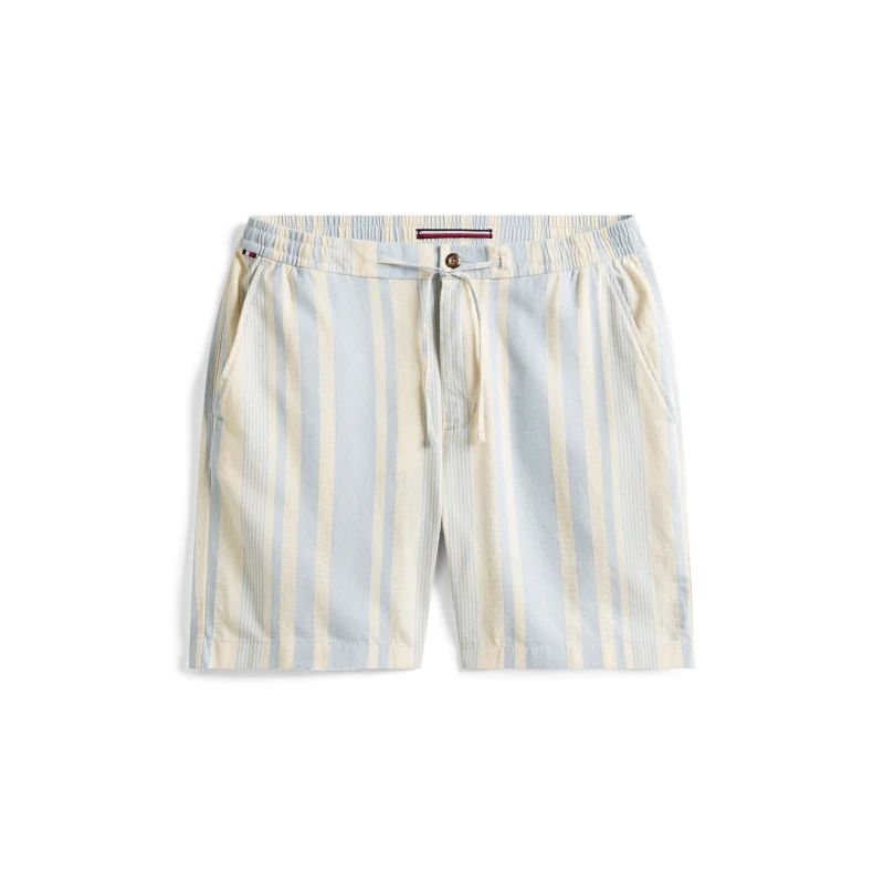 Image of Tommy Hilfiger Mens Stripe Woven Tracksuit Shorts Breezy Blue 0A4 male 32W R