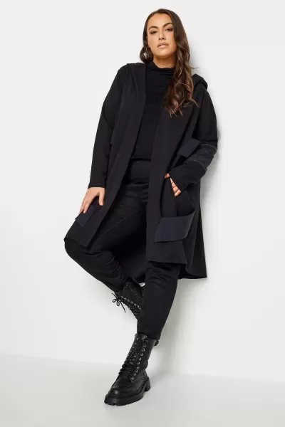Image of Faux Leather Zip Cardigan