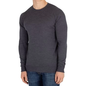 image of John Smedley Marcus Crew Neck Knit mens Sweater in Grey - Sizes UK S,UK M,UK L,UK XL,UK XXL