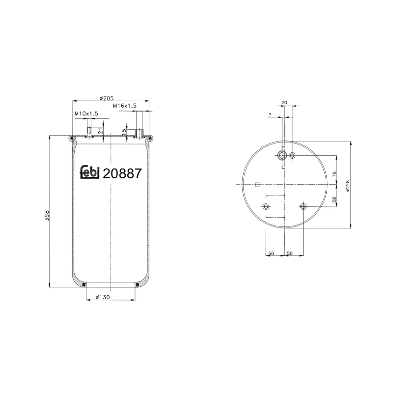 Image of FEBI BILSTEIN 20887 Boot, air suspension Rear Axle Right Boot,air suspension (324)