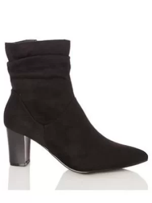 Image of Quiz Faux Suede Ruched Ankle Boots, Light Brown, Size 3, Women