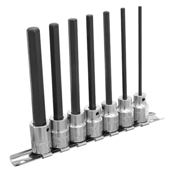Image of Genuine SEALEY AK62254 Hex Socket Bit Set 7pc 3/8Sq Drive 110mm Metric