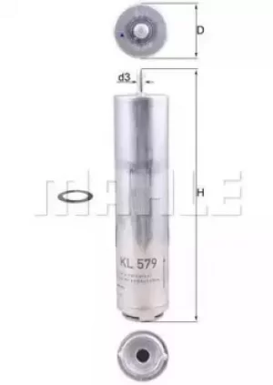 image of Fuel Filter KL579D 79889494 by MAHLE Original