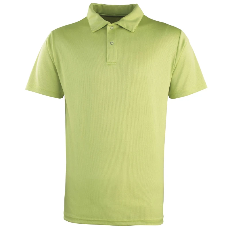 Image of Premier Premier Coolchecker Studded Plain Polo Shirt in Lime Size: X-Small Lime XS Unisex 5055805347787
