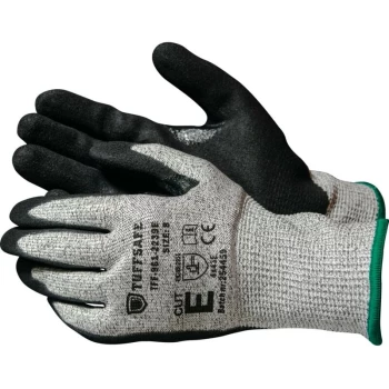 Image of Nitrile Coated Gloves, Cut E, Grey/Black, Size 10 - Tuffsafe