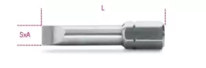 image of Beta Tools 866 LP 10x 1/4" Hex Drive Flat/Slot Bit 1.2 x 6.5mm 008660010