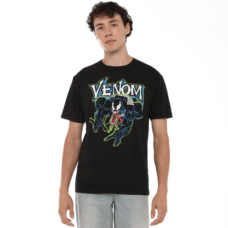 Image of Marvel Marvel Men Venom Strike Mens T-Shirt Black Size: Small Black S Male 5052777794045