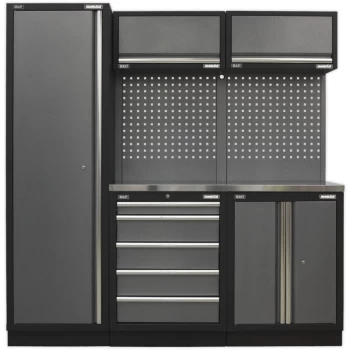 image of Sealey - Superline Pro 2.0m Storage System - Stainless Worktop