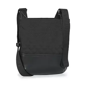 Image of Emporio Armani PIATTINA OMNIA JACQUARD - MESSENGER BAG mens Pouch in Black - Sizes One size