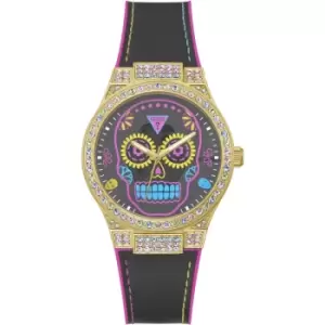 image of Ladies Calaverta Silicone Gold Tone Watch GW0505L1