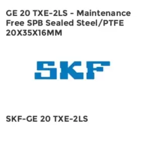 Image of GE 20 TXE-2LS - Maintenance Free SPB Sealed Steel/PTFE 20X35X16MM