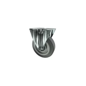 Image of Fixed Plate 200MM Grey Rubber Tyre