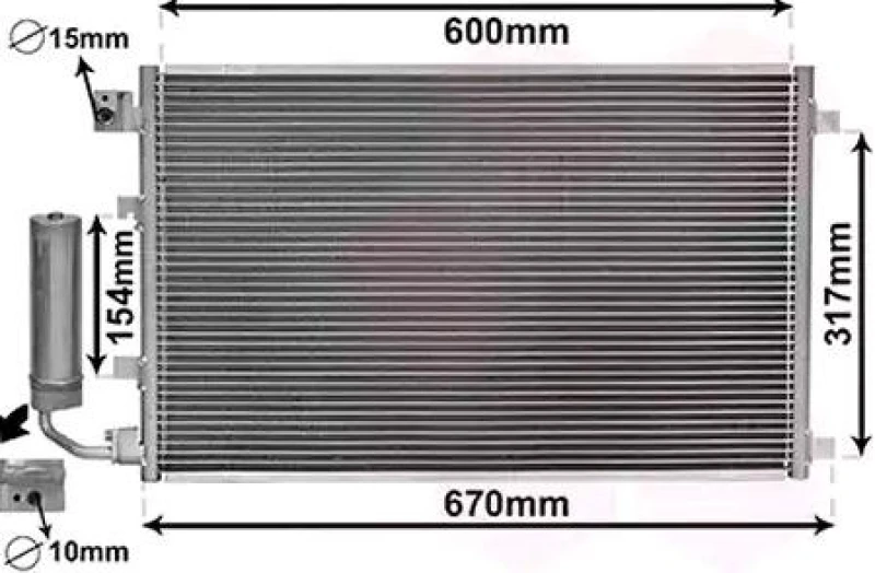 Image of VAN WEZEL 13015281 Condenser with dryer Condenser,air conditioning (448)