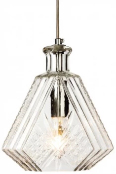 Image of 1 Light Ceiling Pendant Chrome, Clear Decorative Glass, E14