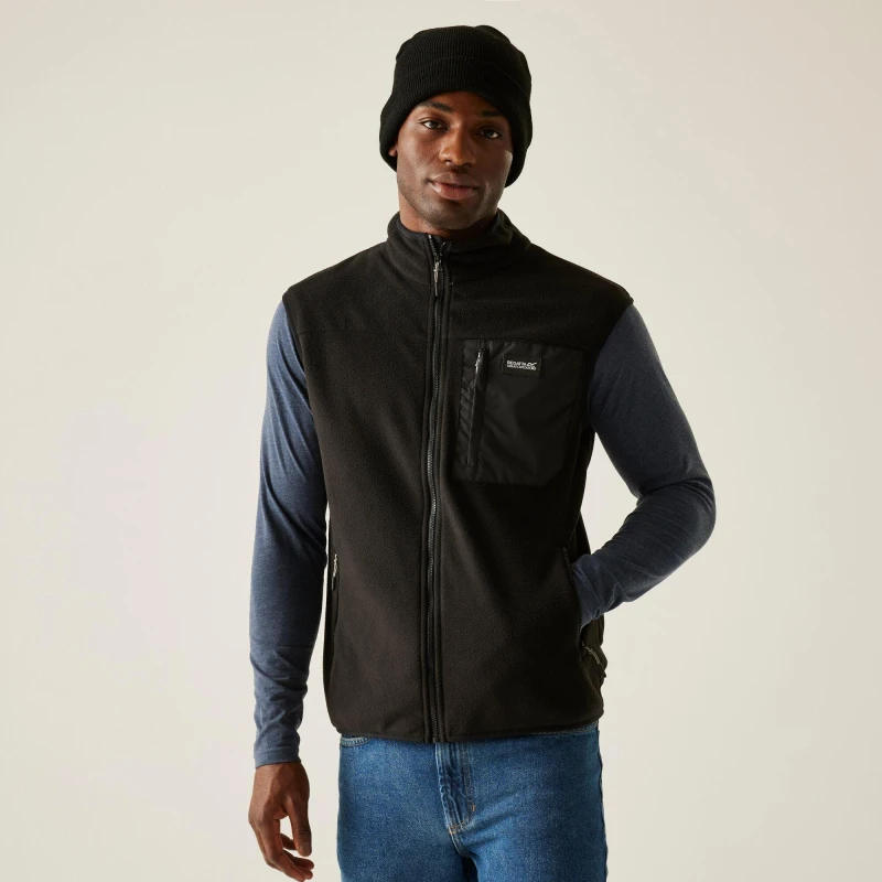 Image of Regatta Regatta Men 'Frankie' Fleece Bodywarmer in Black Size: 4X-Large Black 4XL Male 5063019892191