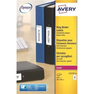 Image of Avery L7172 25 100x30mm Filing Labels Pack of 450 Labels for Ring Binders