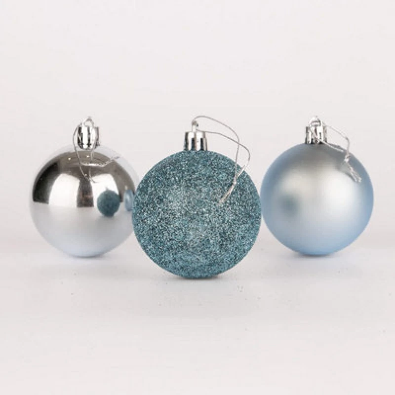 Image of Shatchi 50mm/18Pcs Christmas Baubles Shatterproof Light Blue,Tree Decorations Blue