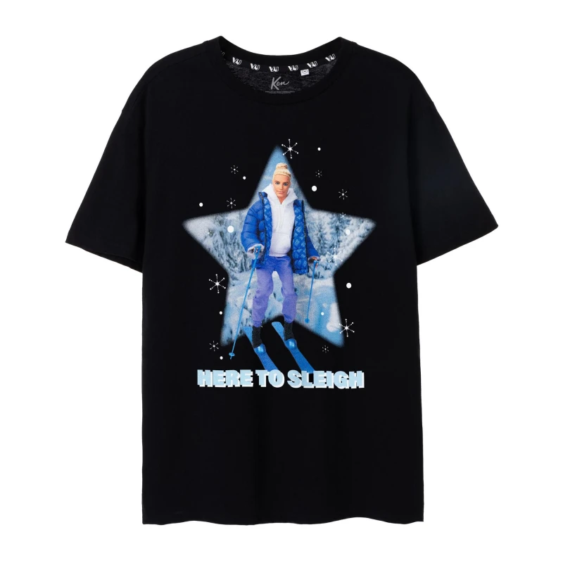 Image of Barbie Men Short Sleeved T-Shirt in Black Size: Small Black S Male 5063203008476