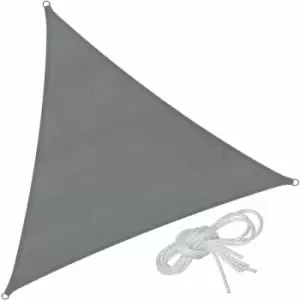 image of Sun shade sail triangular, grey - garden sun shade, garden sail shade, sun canopy - 360 x 360 x 360cm - grey