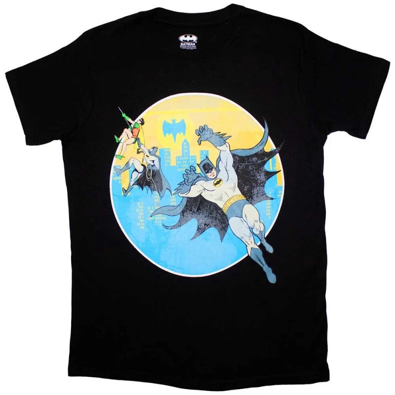 Image of DC Comics Batman Bat Leap Logo T Shirt Black unisex