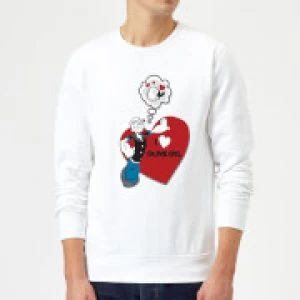 Image of Popeye I Love Olive Oyl Sweatshirt - White - L