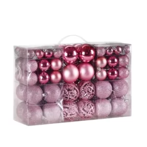 Image of Christmas Baubles 100 Pcs Pink