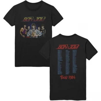 Image of Bon Jovi - Tour '84 Unisex Large T-Shirt - Black