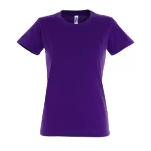 Image of SOLS Womens/Ladies Imperial Heavy Short Sleeve T-Shirt (M) (Dark Purple)