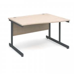 image of Contract 25 Right Hand Wave Desk 1200mm - Graphite Cantilever Frame m