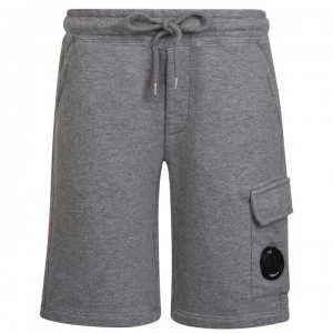 Image of CP COMPANY Junior Boys Lens Fleece Shorts - Grey M93