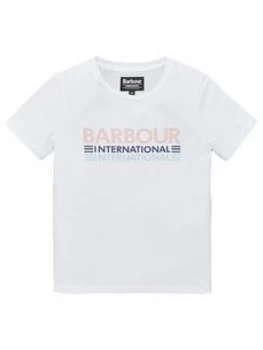 Image of Barbour International Girls Trackrace Short Sleeve T-Shirt - White