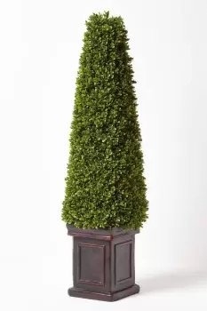 Image of Green Artificial Tower Boxwood Topiary Tree, 3ft