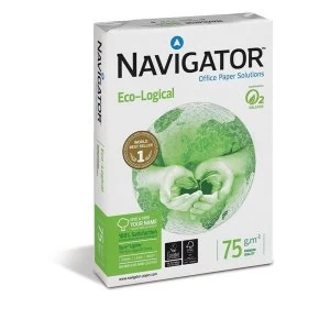 image of Navigator Eco-logical Paper FSC Ream-Wrapped 75gsm A4 Bright White Ref NEC0750012 5 x 500 Sheets