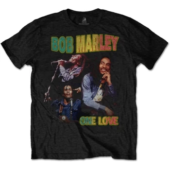 Image of Bob Marley - One Love Homage Unisex Large T-Shirt - Black