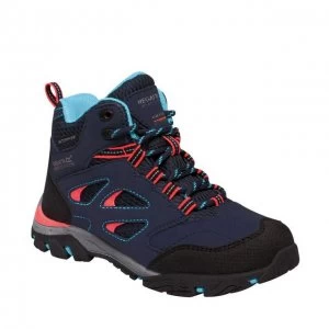 Image of Regatta Blue Kids Holcombe' Waterproof Walking Shoes - 12 younger