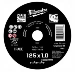 Image of MILWAUKEE Cutting Disc, angle grinder Ø: 125mm 4932479578