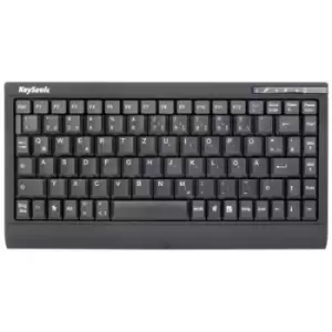 image of Keysonic ACK-595C+ (DE) Mini-Tastatur, SoftSkin, Combo, schwarz USB Keyboard German, QWERTZ, Windows Black