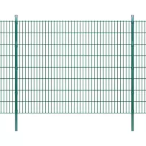 Image of 2D Garden Fence Panels & Posts 2008x1630 mm 4m Green vidaXL - Green