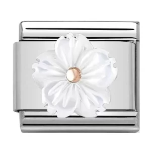 Image of Nomination CLASSIC Rose Gold Mother Of Pearl Flower Charm 430510/02