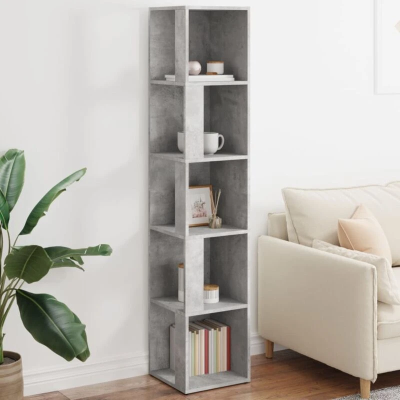 Image of VIDAXL Vidaxl - Corner Cabinet Concrete Grey 33x33x164.5cm Engineered Wood 8720286650042