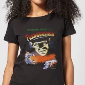Image of Universal Monsters Frankenstein Vintage Poster Womens T-Shirt - Black