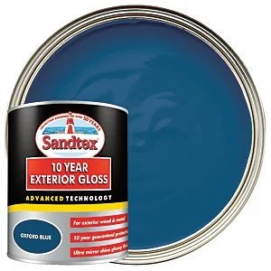 Image of Sandtex 10 Year Exterior Gloss Paint - Oxford Blue 750ml